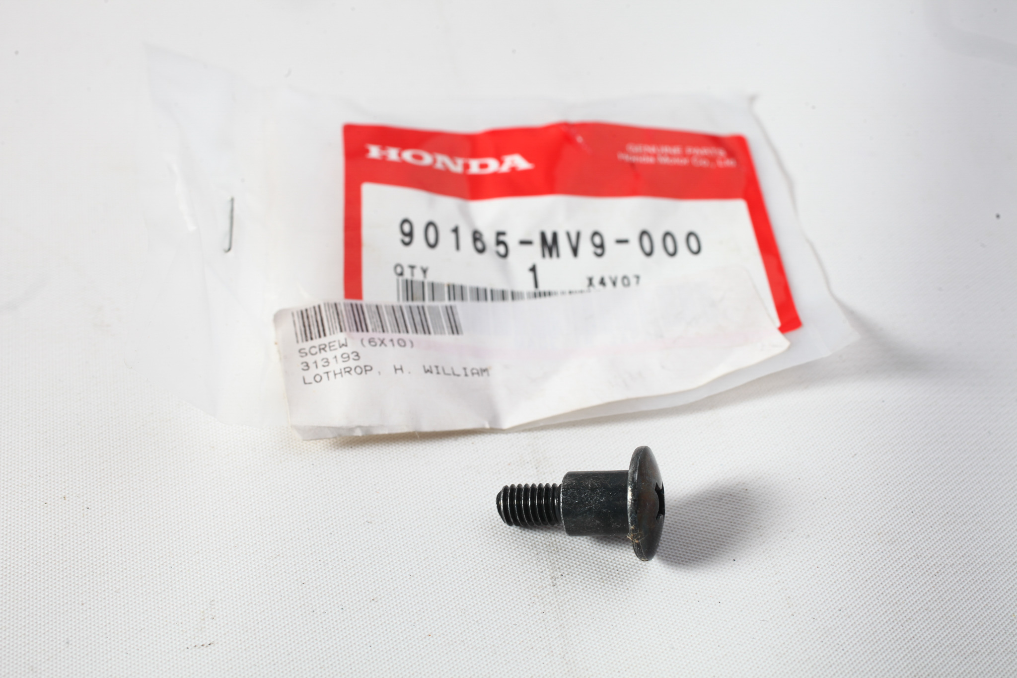 GENUINE Honda NOS 90165-MV9-000 SCREW (6X10) for sale online | eBay